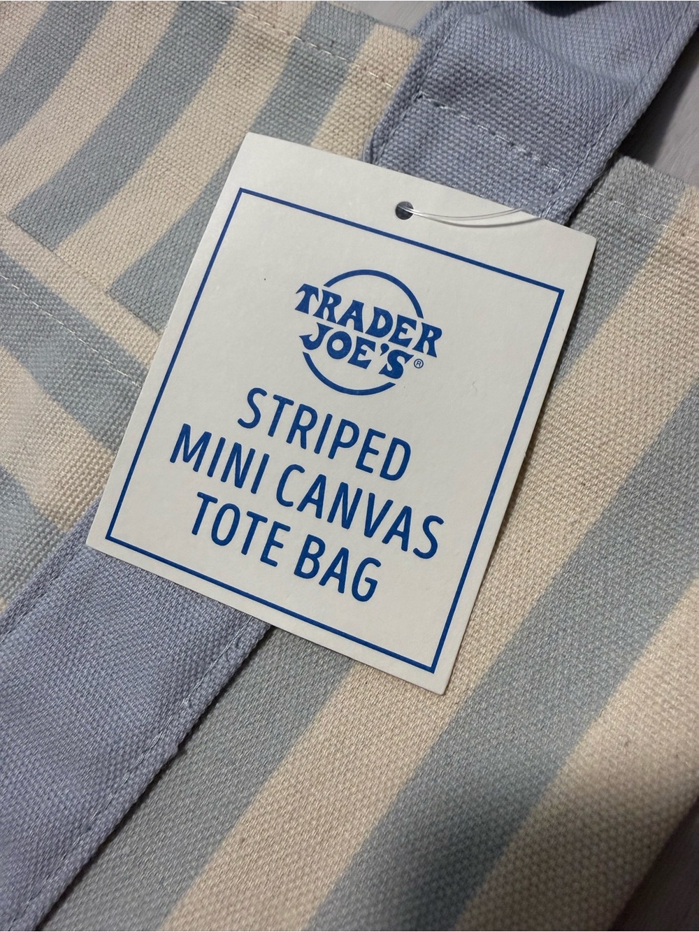 New Trader Joe’s Summer Striped Mini Canvas Tote Bags All 4 Colors - Picture 4 of 7